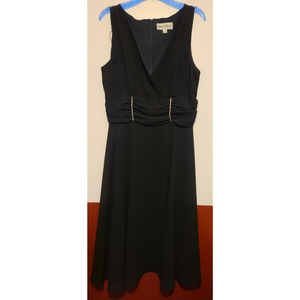 Danny & Nicole Black Evening Rhinestone Dress